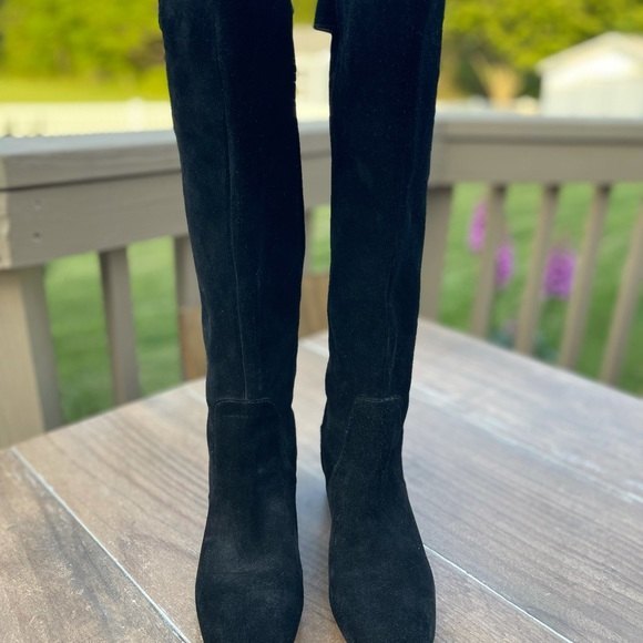 BANDOLINO Farrow Black Leather Suede Back Zip Heel - Picture 2 of 4